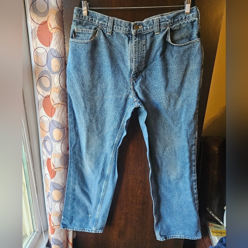 Carhartt Men's Relaxed Fit Blue Work Jeans Size 38 × 30